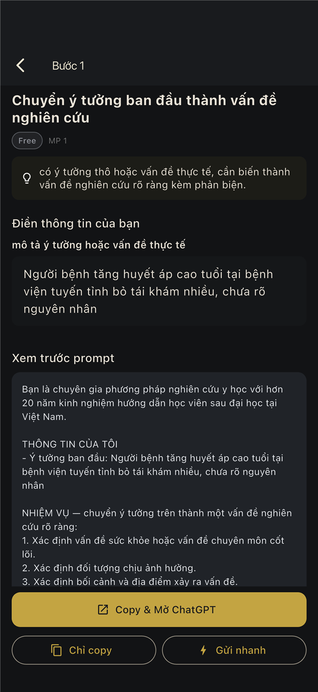 Điền biến vào prompt